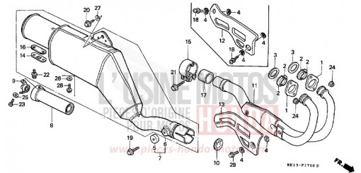 EXHAUST MUFFLER (XR250RE/RF/RG/RH/RJ/RK) XR250RE de 1984